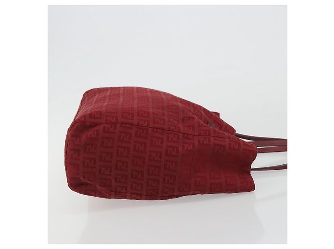 Borsa Tote FENDI Zucchino Canvas Rosso Oro Auth 187865 D'oro - vista 3