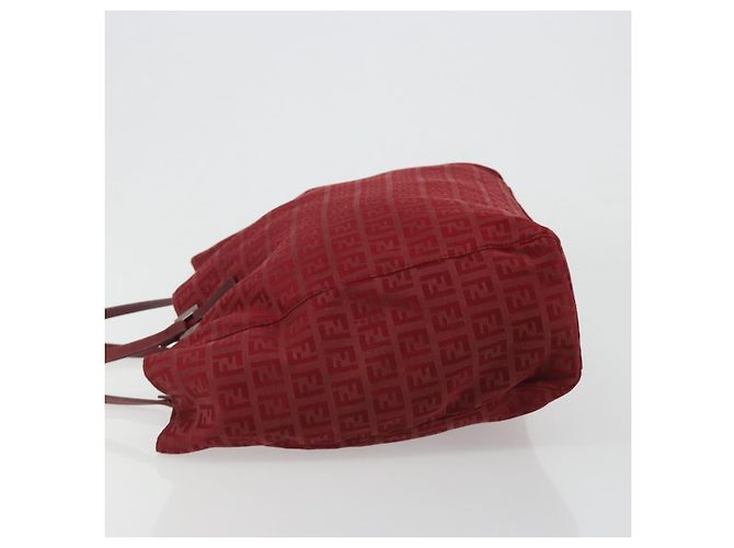 Borsa Tote FENDI Zucchino Canvas Rosso Oro Auth 187865 D'oro - vista 4