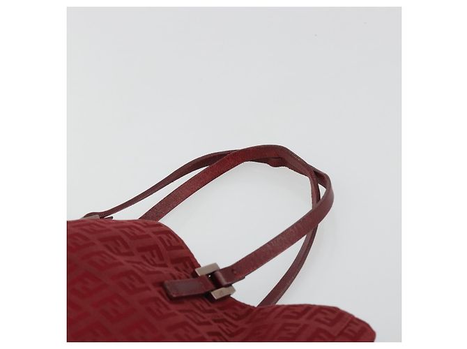Borsa Tote FENDI Zucchino Canvas Rosso Oro Auth 187865 D'oro - vista 8