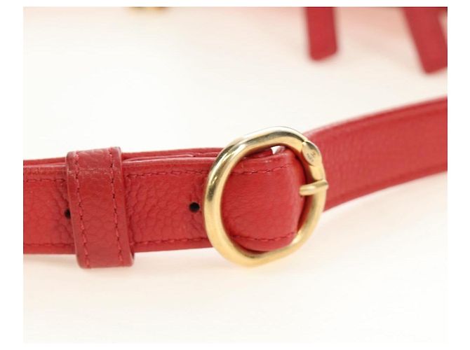 CHANEL Matelasse Chic Affinity Chain Bag Caviar Skin Red Gold CC Auth 189719M Rosso D'oro - vista 10