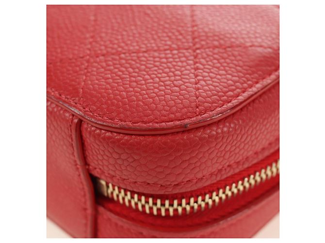 CHANEL Matelasse Chic Affinity Chain Bag Caviar Skin Red Gold CC Auth 189719M Rosso D'oro - vista 16