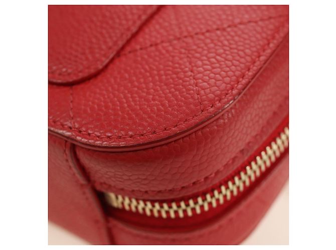 CHANEL Matelasse Chic Affinity Chain Bag Caviar Skin Red Gold CC Auth 189719M Rosso D'oro - vista 18