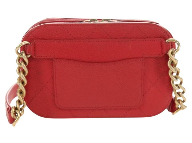 CHANEL Matelasse Chic Affinity Chain Bag Caviar Skin Red Gold CC Auth 189719M Rosso D'oro - vista 2