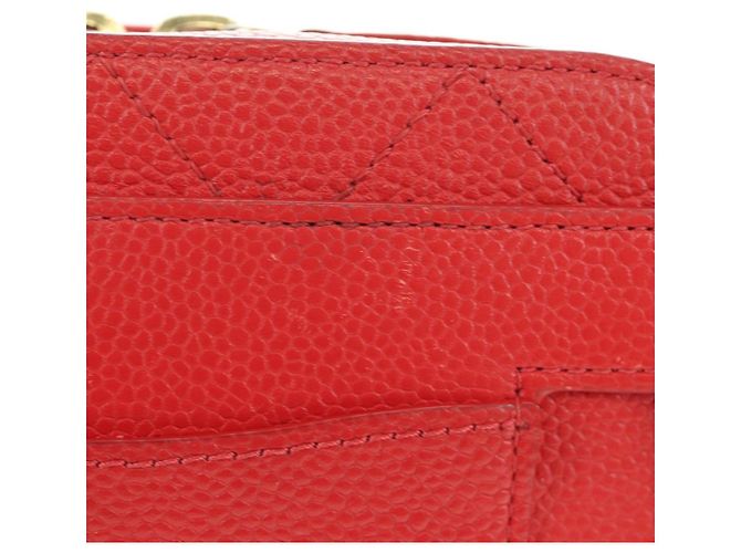 CHANEL Matelasse Chic Affinity Chain Bag Caviar Skin Red Gold CC Auth 189719M Rosso D'oro - vista 3