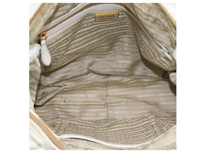 Borsa a Spalla PRADA in Pelle Bianco Oro Auth ka5003A D'oro - vista 11