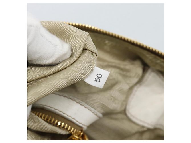 Borsa a Spalla PRADA in Pelle Bianco Oro Auth ka5003A D'oro - vista 12