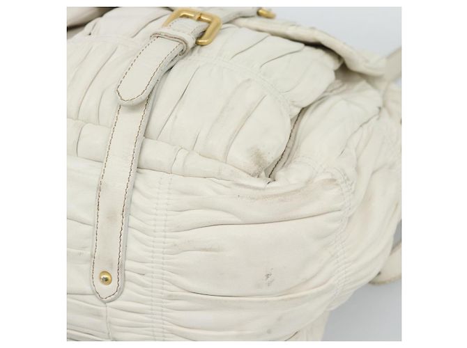 Borsa a Spalla PRADA in Pelle Bianco Oro Auth ka5003A D'oro - vista 15