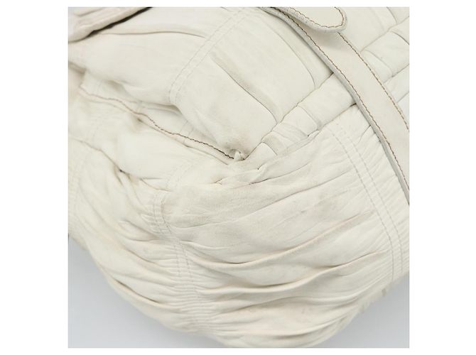 Borsa a Spalla PRADA in Pelle Bianco Oro Auth ka5003A D'oro - vista 16