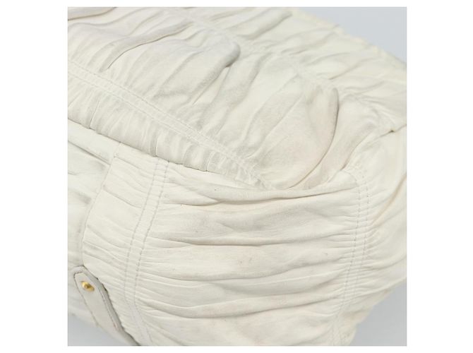 Borsa a Spalla PRADA in Pelle Bianco Oro Auth ka5003A D'oro - vista 17