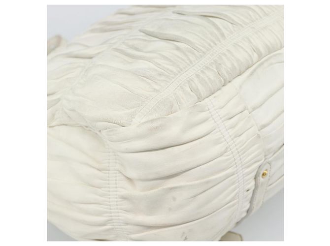 Borsa a Spalla PRADA in Pelle Bianco Oro Auth ka5003A D'oro - vista 18