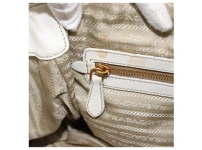 Borsa a Spalla PRADA in Pelle Bianco Oro Auth ka5003A D'oro - vista 24