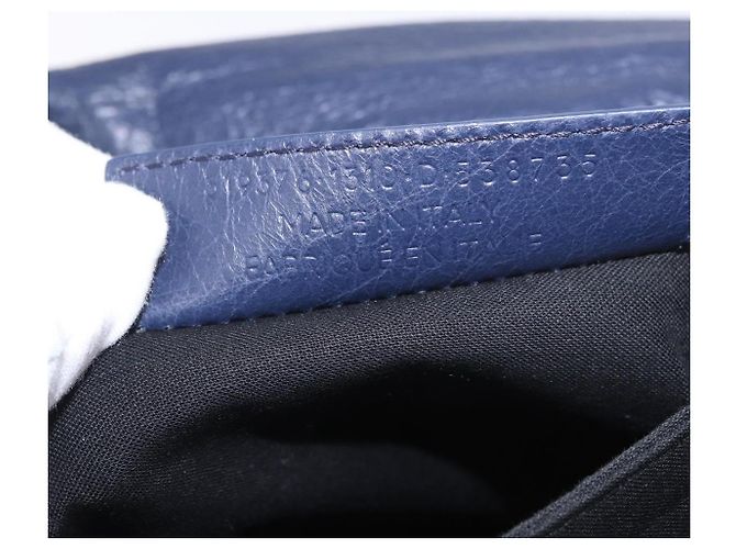 BALENCIAGA Borsa a Spalla Classic Envelope in Pelle Navy Silver 319376 Auth 189069V Argento Blu navy - vista 11