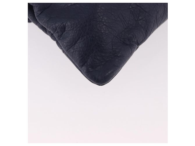 BALENCIAGA Borsa a Spalla Classic Envelope in Pelle Navy Silver 319376 Auth 189069V Argento Blu navy - vista 15