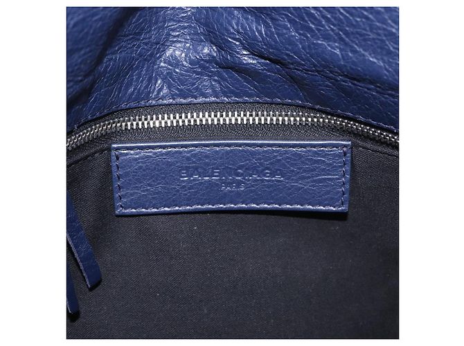 BALENCIAGA Borsa a Spalla Classic Envelope in Pelle Navy Silver 319376 Auth 189069V Argento Blu navy - vista 20