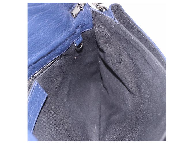BALENCIAGA Borsa a Spalla Classic Envelope in Pelle Navy Silver 319376 Auth 189069V Argento Blu navy - vista 21