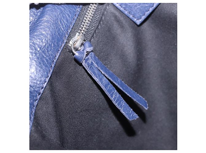 BALENCIAGA Borsa a Spalla Classic Envelope in Pelle Navy Silver 319376 Auth 189069V Argento Blu navy - vista 24