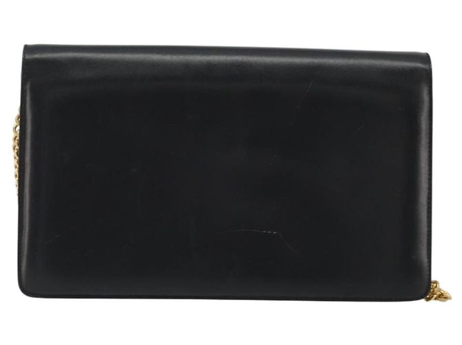 Borsa a Spalla GUCCI con Catena in Pelle Nera e Oro Auth ep14950 Nero D'oro - vista 2