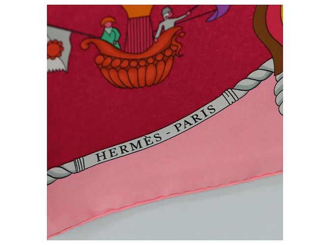 Hermès HERMES Carré 90 Sciarpa "LES FOLIES DU CIEL" Seta Rosa Auth hk3927V - vista 15