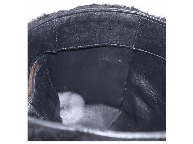 Borsa a mano BALENCIAGA in pelliccia 2way Nera Auth 189725A Nero - vista 10