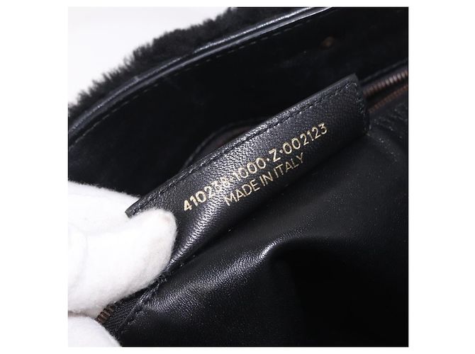 Borsa a mano BALENCIAGA in pelliccia 2way Nera Auth 189725A Nero - vista 12