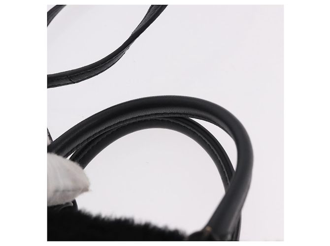 Borsa a mano BALENCIAGA in pelliccia 2way Nera Auth 189725A Nero - vista 14
