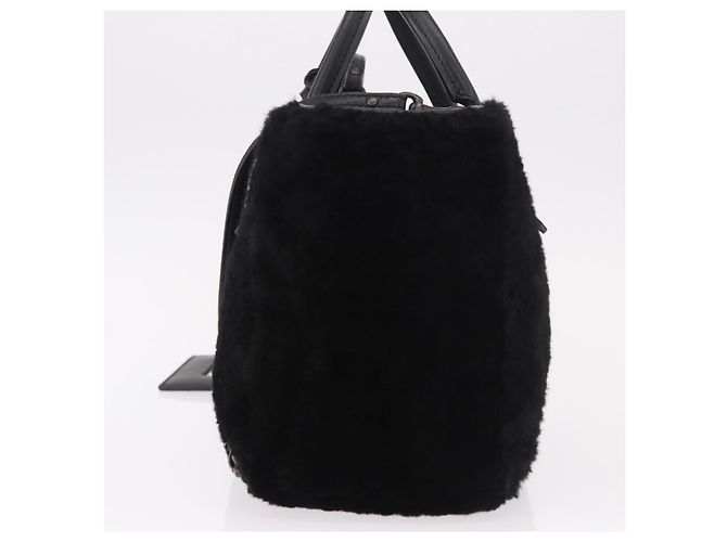 Borsa a mano BALENCIAGA in pelliccia 2way Nera Auth 189725A Nero - vista 3
