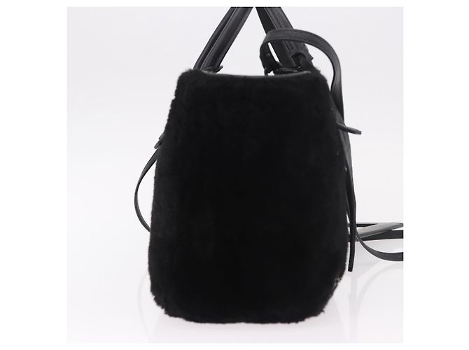 Borsa a mano BALENCIAGA in pelliccia 2way Nera Auth 189725A Nero - vista 4