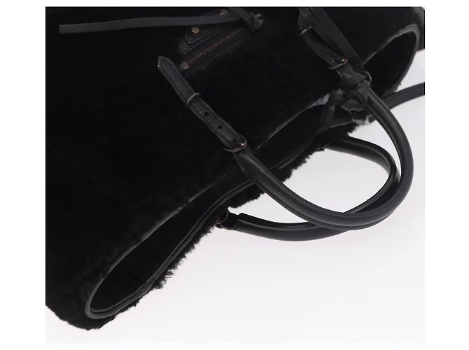 Borsa a mano BALENCIAGA in pelliccia 2way Nera Auth 189725A Nero - vista 6