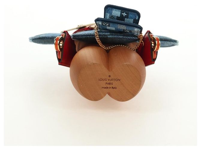 LOUIS VUITTON Monogram Denim Patchwork Vivienne Doll Blue GI0463 Auth 189263SM Bleu - vue 6