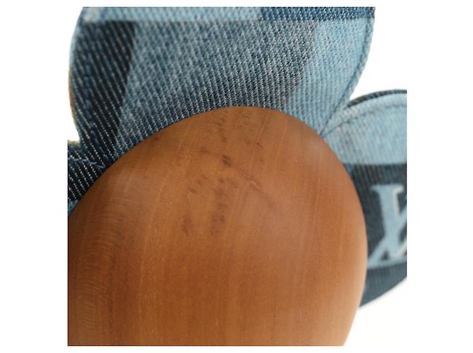 LOUIS VUITTON Monogram Denim Patchwork Vivienne Doll Blue GI0463 Auth 189263SM Bleu - vue 8