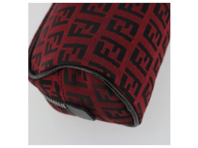 Pochette FENDI Zucchino Canvas Rosso Argento Auth 189615A - vista 16