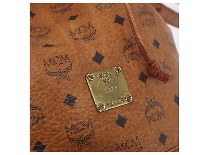 Borsa a Spalla MCM Vicetos Logogram PVC Marrone Oro Auth 190567 D'oro - vista 12