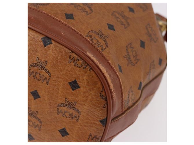 Borsa a Spalla MCM Vicetos Logogram PVC Marrone Oro Auth 190567 D'oro - vista 15