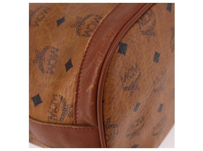Borsa a Spalla MCM Vicetos Logogram PVC Marrone Oro Auth 190567 D'oro - vista 16