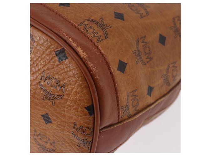 Borsa a Spalla MCM Vicetos Logogram PVC Marrone Oro Auth 190567 D'oro - vista 17