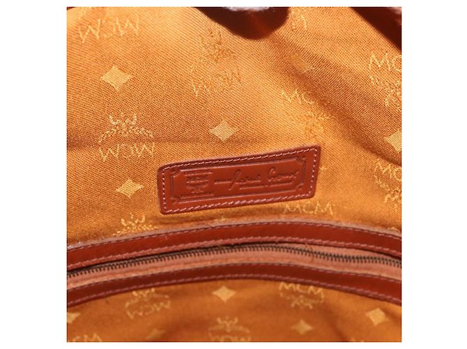 Borsa a Spalla MCM Vicetos Logogram PVC Marrone Oro Auth 190567 D'oro - vista 18