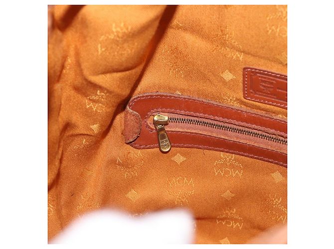 Borsa a Spalla MCM Vicetos Logogram PVC Marrone Oro Auth 190567 D'oro - vista 21