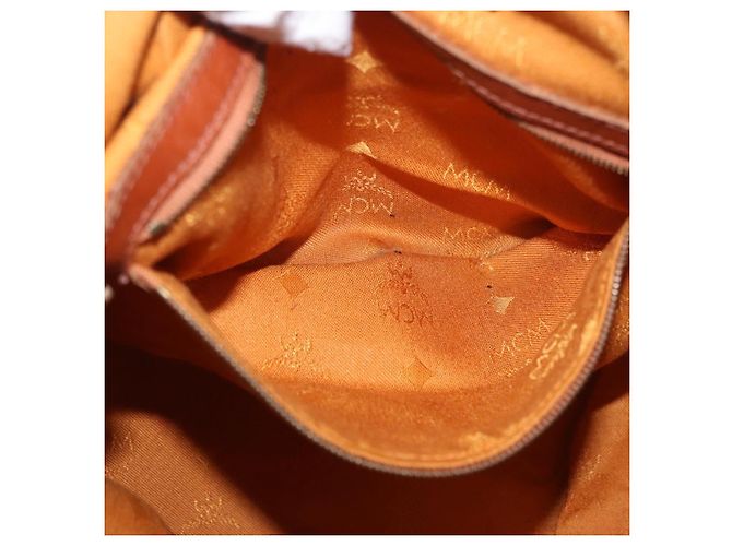 Borsa a Spalla MCM Vicetos Logogram PVC Marrone Oro Auth 190567 D'oro - vista 22