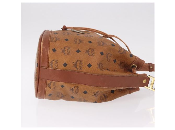 Borsa a Spalla MCM Vicetos Logogram PVC Marrone Oro Auth 190567 D'oro - vista 3