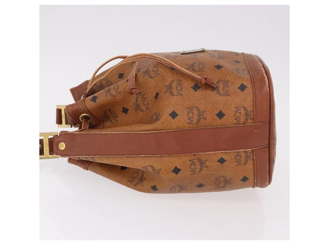 Borsa a Spalla MCM Vicetos Logogram PVC Marrone Oro Auth 190567 D'oro - vista 5