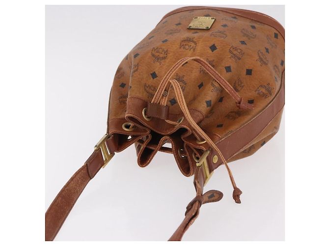 Borsa a Spalla MCM Vicetos Logogram PVC Marrone Oro Auth 190567 D'oro - vista 7