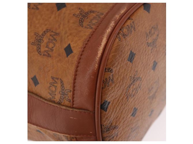 Borsa a Spalla MCM Vicetos Logogram PVC Marrone Oro Auth 190567 D'oro - vista 9
