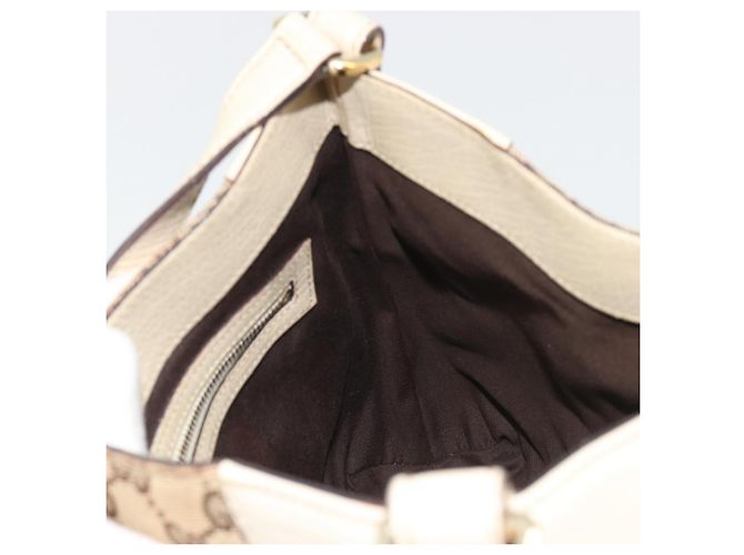 Borsa a Spalla GUCCI GG Canvas Horsebit Beige 137388 Auth 189146V D'oro - vista 19
