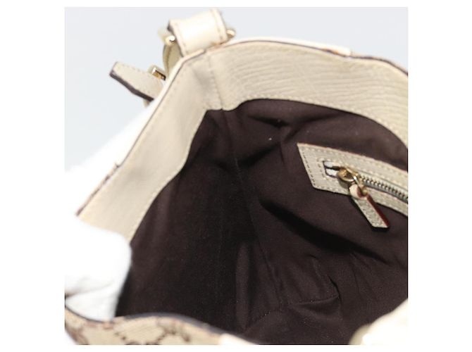 Borsa a Spalla GUCCI GG Canvas Horsebit Beige 137388 Auth 189146V D'oro - vista 20