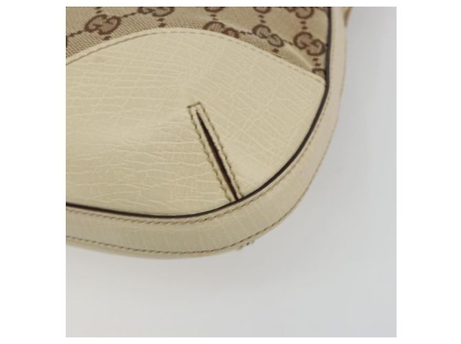 Borsa a Spalla GUCCI GG Canvas Horsebit Beige 137388 Auth 189146V D'oro - vista 9