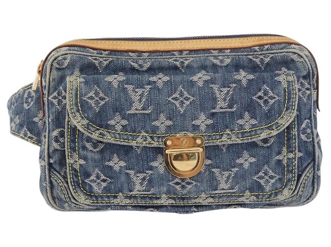 LOUIS VUITTON Monogram Denim Bum Bag Body Bag Blue M95347 LV Auth 189722SAV - vista 13