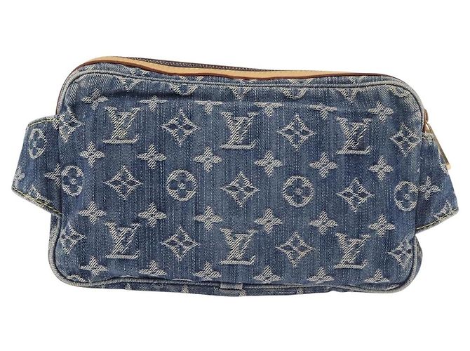 LOUIS VUITTON Monogram Denim Bum Bag Body Bag Blue M95347 LV Auth 189722SAV - vista 2