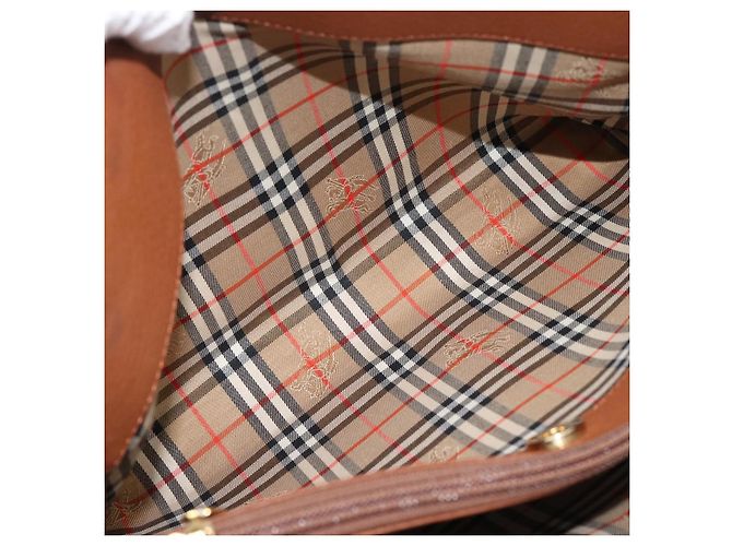 Borsa Burberry in pelle marrone oro Auth ep15041A D'oro - vista 12