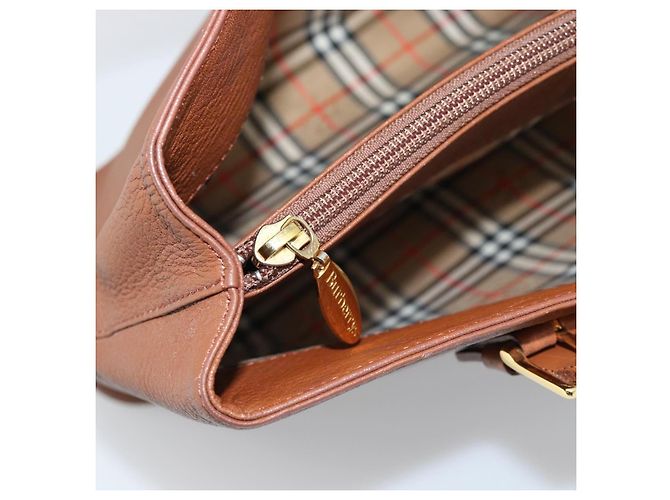 Borsa Burberry in pelle marrone oro Auth ep15041A D'oro - vista 19