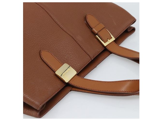 Borsa Burberry in pelle marrone oro Auth ep15041A D'oro - vista 6